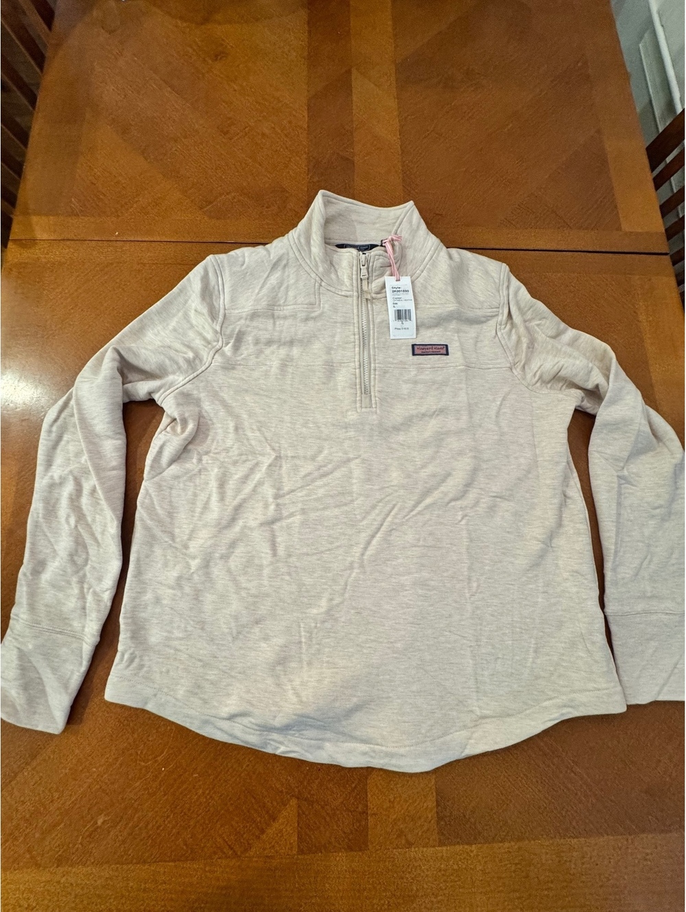 Vineyard Vines The Shep Shirt Half Zip Pullover Oatmeal Heather womens XL 2734